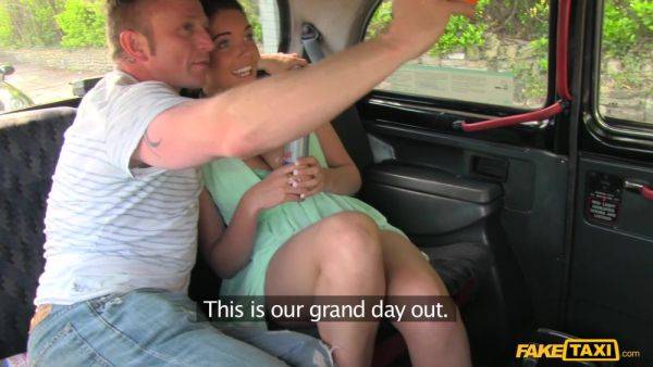 Busty Girl Fucked By Boyfriend While Cabbie's Cock Fills Her Mouth - Threesome Reality Taxi Sex - Czech Republic on cooltits.com