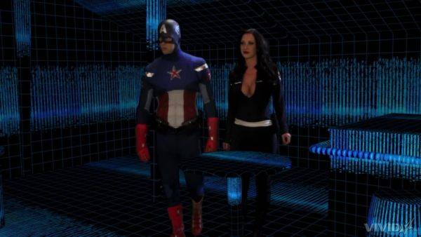Busty brunette granted Captain America's huge dick for more than just blowjob on cooltits.com